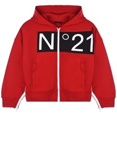Красная спортивная куртка с капюшоном детская No21