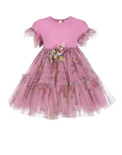 Платье цвета фуксии с пышной юбкой детское Monnalisa