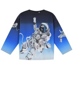 Синяя толстовка с принтом космонавт детская Molo