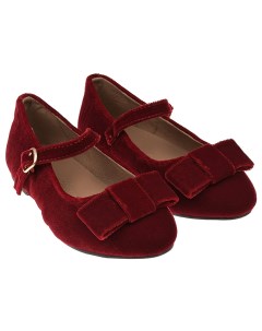 Красные бархатные туфли с бантами детские Age of innocence
