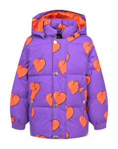 Фиолетовая куртка с принтом сердца детская Mini rodini