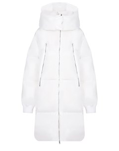 Белое стеганое пальто с капюшоном детское Mm6 maison margiela