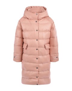 Розовое стеганое пальто пуховик детское Naumi
