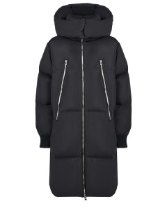 Черное стеганое пальто с капюшоном детское Mm6 maison margiela