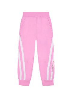 Розовые спортивные брюки с белыми полосками детские Monnalisa