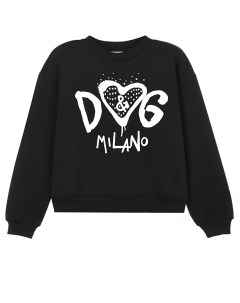 Черный свитшот с принтом DG Milano детский Dolce&gabbana