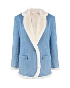 Джинсовая куртка с эко мехом Forte dei marmi couture