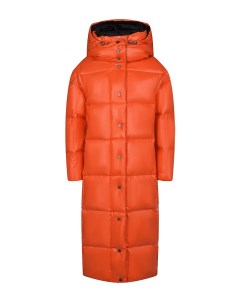 Оранжевое стеганое пальто пуховик детское Naumi