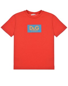 Красная футболка с логотипом детская Dolce&gabbana