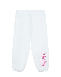 Белые спортивные брюки с принтом Darling детские No21