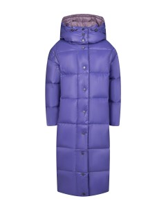 Лиловое стеганое пальто пуховик детское Naumi