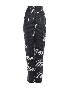 Черные стеганые брюки с белым лого Naumi