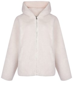 Куртка молочного цвета из эко меха Forte dei marmi couture