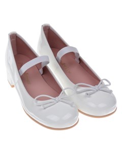 Белые туфли с бантом детские Pretty ballerinas