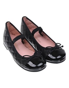 Черные стеганые туфли детские Pretty ballerinas