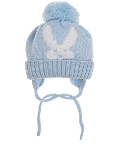 Голубая шапка с декором зайчик детская Catya