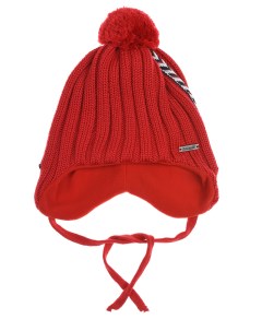 Красная шерстяная шапка с декором звездочки детская Il trenino