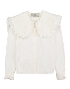 Белая блуза с ажурным воротником детская Les coyotes de paris
