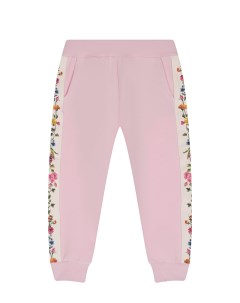 Розовые спортивные брюки с лампасами детские Monnalisa