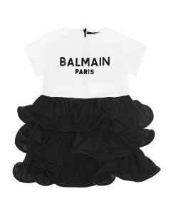Черно белое платье детское Balmain
