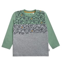 Зелено серый свитшот с принтом Собаки детское Sanetta kidswear