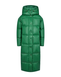Зеленое стеганое пальто пуховик детское Naumi
