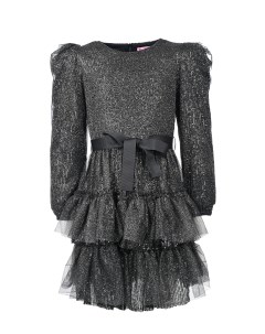 Черное платье с блестящей отделкой детское Miss blumarine