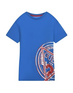 Синяя футболка с логотипом сбоку детская Guess