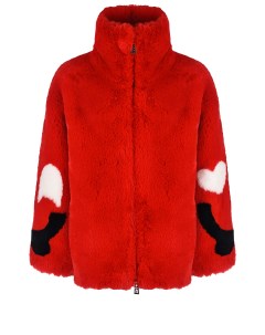 Красная куртка из эко меха детская Glox