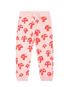 Розовые спортивные брюки с принтом грибы детские Stella mccartney