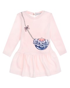 Розовое платье с принтом сумочка детское Monnalisa