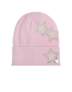 Розовая шапка со звездами из страз детская Il trenino