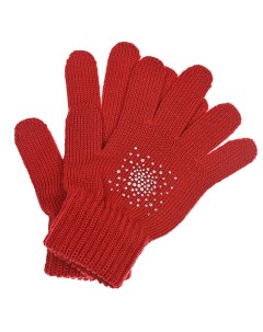 Красные перчатки со стразами детские Catya