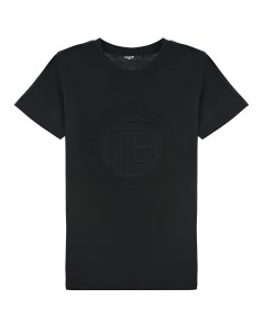 Черная футболка с логотипом в тон детская Balmain