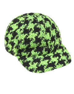 Черно зеленая твидовая кепка Msgm