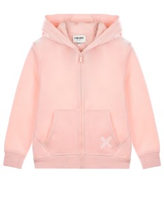 Розовая спортивная куртка с капюшоном детская Kenzo