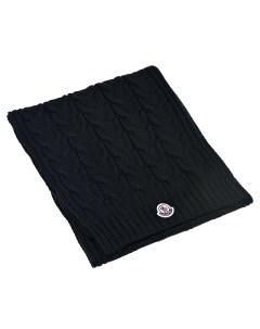 Черный шарф из шерсти 145x28 см детский Moncler