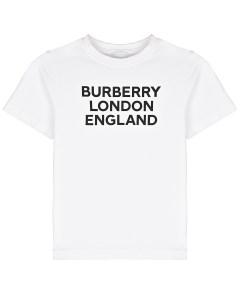 Белая футболка с черным принтом детская Burberry