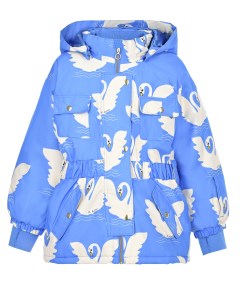 Голубая куртка с принтом лебеди детская Mini rodini