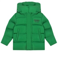 Зеленая стеганая куртка детская Dsquared2