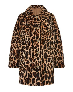 Двухстороннее пальто дубленка с леопардовым принтом Yves salomon
