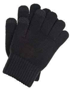 Черные перчатки из шерсти Touch Screen детские Norveg