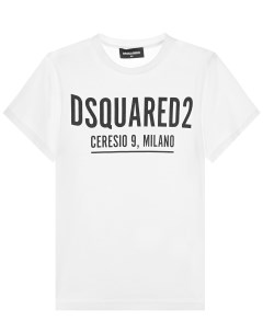 Белая футболка с черным логотипом детская Dsquared2