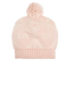 Розовая шапка с помпоном детская Emporio armani