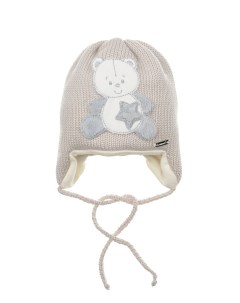 Бежевая шапка с декором медвежонок детская Il trenino