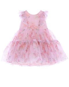 Розовое платье с цветочным принтом детское Monnalisa