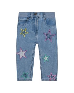 Джинсы с вышивкой разноцветные звезды детские Stella mccartney