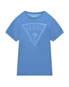 Голубая футболка с лого детская Guess
