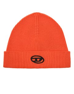 Оранжевая шапка с черным лого детская Diesel