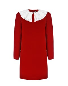 Красное платье с белым воротником детское Il gufo